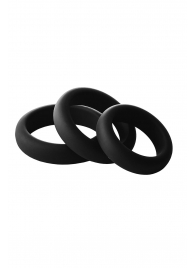 Набор из 3 черных эрекционных колец Smooth Silicone Cockring Pack - Dream Toys - в Набережных Челнах купить с доставкой