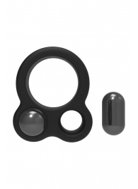 Черное эрекционное кольцо с утяжелителями Cockring Dual Weight - Dream Toys - в Набережных Челнах купить с доставкой