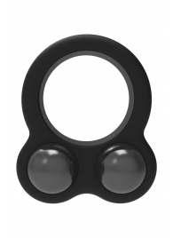 Черное эрекционное кольцо с утяжелителями Cockring Dual Weight - Dream Toys - в Набережных Челнах купить с доставкой