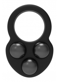 Черное эрекционное кольцо с утяжелителями - Dream Toys - в Набережных Челнах купить с доставкой