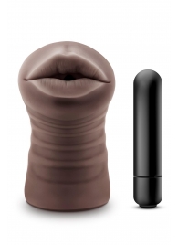 Коричневый мастурбатор-ротик Krystal Vibrating Masturbator - Blush Novelties - в Набережных Челнах купить с доставкой