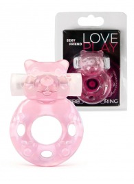 Розовое эрекционное виброкольцо в форме мишки - 1137 - в Набережных Челнах купить с доставкой