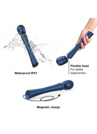 Синий вибромассажёр с насадками Man.wand Edgy - Manwan - в Набережных Челнах купить с доставкой