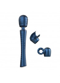 Синий вибромассажёр с насадками Man.wand Edgy - Manwan - в Набережных Челнах купить с доставкой