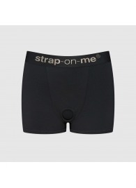 Черные трусики-боксеры для фиксации насадок Strap-on-me Harness Lingerie Allure - size XS - Strap-on-me - купить с доставкой в Набережных Челнах