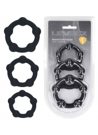 Набор из 3 эрекционных колец Beaded Silicone Cockring Set - Shots Media BV - в Набережных Челнах купить с доставкой