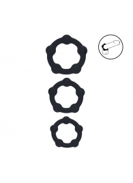 Набор из 3 эрекционных колец Beaded Silicone Cockring Set - Shots Media BV - в Набережных Челнах купить с доставкой
