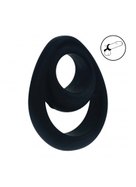 Черное эрекционное кольцо Double Ergo Silicone Cockring - Shots Media BV - в Набережных Челнах купить с доставкой