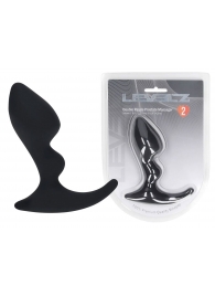Черная анальная пробка для массажа простаты Double Ripple Silicone Prostate Massager - Shots Media BV - в Набережных Челнах купить с доставкой