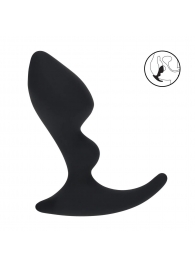 Черная анальная пробка для массажа простаты Double Ripple Silicone Prostate Massager - Shots Media BV - в Набережных Челнах купить с доставкой