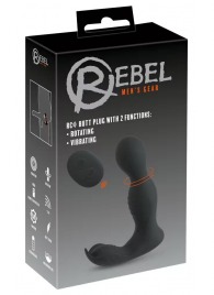 Черная анальная пробка с вибрацией, вращением и пультом ДУ RC Butt Plug with 2 Functions - Orion - в Набережных Челнах купить с доставкой