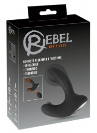 Черная анальная вибропробка с функцией расширения RC Butt Plug with 3 functions - Orion - в Набережных Челнах купить с доставкой
