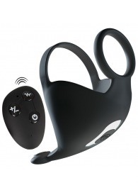 Черная вибронасадка для эрекции и стимуляции мошонки Cock ring with RC ball massager - Orion - в Набережных Челнах купить с доставкой