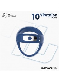 Синее интерактивное эрекционное виброкольцо Rank - Intoyou - в Набережных Челнах купить с доставкой