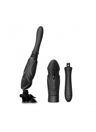 Черная секс-машина с функцией нагрева, насадками и присоской Sesh - Zalo - купить с доставкой в Набережных Челнах