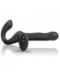 Черный безремневой страпон с вибрацией и возвратно-поступательными движениями - 24 см. - Ibiza - купить с доставкой в Набережных Челнах
