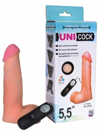 Фаллическая насадка Харнесс UNICOCK 5,5  с вибрацией - 17 см. - LOVETOY (А-Полимер) - купить с доставкой в Набережных Челнах