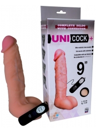 Фаллическая насадка Харнесс UNICOCK 9  с вибрацией - 24 см. - LOVETOY (А-Полимер) - купить с доставкой в Набережных Челнах