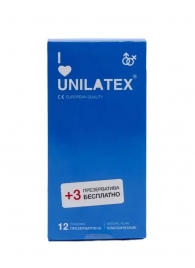 Классические презервативы Unilatex Natural Plain - 12 шт. + 3 шт. в подарок - Unilatex - купить с доставкой в Набережных Челнах