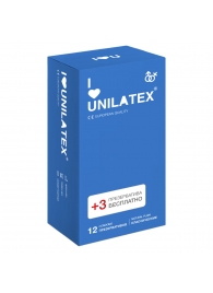 Классические презервативы Unilatex Natural Plain - 12 шт. + 3 шт. в подарок - Unilatex - купить с доставкой в Набережных Челнах