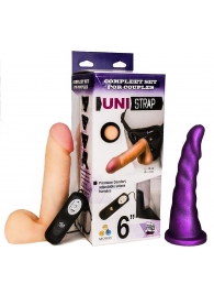 Вибрострапон с двумя насадками UniStrap - 18 и 18 см. - LOVETOY (А-Полимер) - купить с доставкой в Набережных Челнах