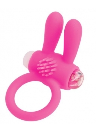 Розовое эрекционное виброкольцо A-toys с ушками - A-toys - в Набережных Челнах купить с доставкой