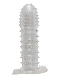 Гелевая прозрачная насадка c шипами - 12 см. - Toyfa Basic - в Набережных Челнах купить с доставкой
