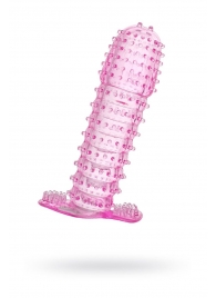 Гелевая розовая насадка с шипами - 12 см. - Toyfa Basic - в Набережных Челнах купить с доставкой