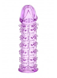 Гелевая фиолетовая насадка на фаллос с шипами - 12 см. - Toyfa Basic - в Набережных Челнах купить с доставкой