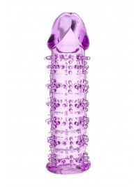 Гелевая фиолетовая насадка на фаллос с шипами - 12 см. - Toyfa Basic - в Набережных Челнах купить с доставкой