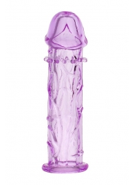 Гладкая фиолетовая насадка с усиками под головкой - 12,5 см. - Toyfa Basic - в Набережных Челнах купить с доставкой