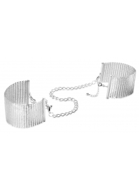 Серебристые наручники-браслеты Desir Metallique Handcuffs - Bijoux Indiscrets - купить с доставкой в Набережных Челнах