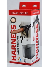 Насадка-фаллоимитатор на кожаных трусиках Harness Ultra Realistic 7  - 18 см. - LOVETOY (А-Полимер) - купить с доставкой в Набережных Челнах