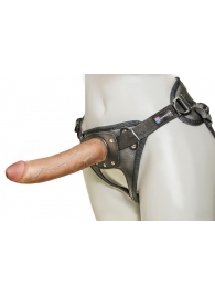 Насадка-фаллоимитатор на кожаных трусиках Harness Ultra Realistic 7  - 18 см. - LOVETOY (А-Полимер) - купить с доставкой в Набережных Челнах