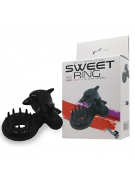 Чёрное эрекционное виброкольцо Sweet Ring с дельфинчиком - Baile - в Набережных Челнах купить с доставкой