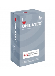 Презервативы с рёбрами Unilatex Ribbed - 12 шт. + 3 шт. в подарок - Unilatex - купить с доставкой в Набережных Челнах