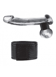 Чёрная утяжка на мошонку 1  Velcro Ball Stretcher - BlueLine - купить с доставкой в Набережных Челнах