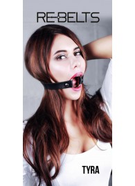 Чёрный кожаный чокер-кляп Tyra Black - Rebelts - купить с доставкой в Набережных Челнах