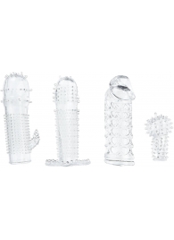 Набор из 4 насадок на член Pleasured Penis Enhancement Sleeve 4 Pack - XR Brands - в Набережных Челнах купить с доставкой