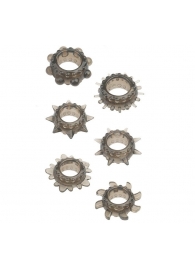 Набор из 6 дымчатых эрекционных колец MENZSTUFF 6PC STRECHEABLE RING SET - Dream Toys - в Набережных Челнах купить с доставкой