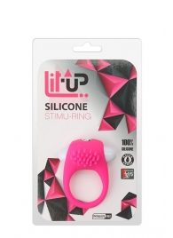 Розовое эрекционное кольцо с щеточкой LIT-UP SILICONE STIMU RING 5 - Dream Toys - в Набережных Челнах купить с доставкой