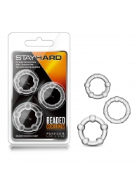 Набор из 3 прозрачных эрекционных колец Stay Hard Beaded Cockrings - Blush Novelties - в Набережных Челнах купить с доставкой