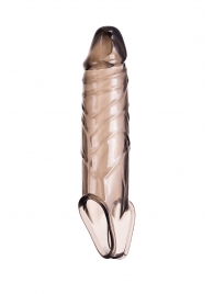 Дымчатая фаллическая насадка с подхватом и закрытой головкой - 16,2 см. - ToyFa - в Набережных Челнах купить с доставкой