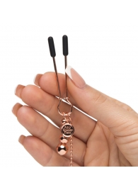 Золотистые зажимы для сосков и клитора All Sensation Nipple and Clitoral Chain - Fifty Shades of Grey - купить с доставкой в Набережных Челнах