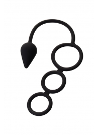 Тройное эрекционное кольцо с анальным хвостом Drop S-size - Erotist Adult Toys - в Набережных Челнах купить с доставкой