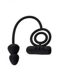 Чёрное эрекционное кольцо с вибропулькой и анальным хвостом - Erotist Adult Toys - в Набережных Челнах купить с доставкой