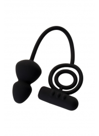 Чёрное эрекционное кольцо с вибростимулятором и анальным хвостом - Erotist Adult Toys - в Набережных Челнах купить с доставкой