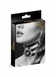 Чёрный тройной чокер с большим кольцом - Bijoux Pour Toi - купить с доставкой в Набережных Челнах