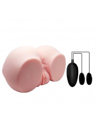 Телесный мастурбатор с двумя любовными тоннелями и вибрацией - Baile - в Набережных Челнах купить с доставкой