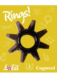 Чёрное эрекционное кольцо Rings Cogweel - Lola Games - в Набережных Челнах купить с доставкой